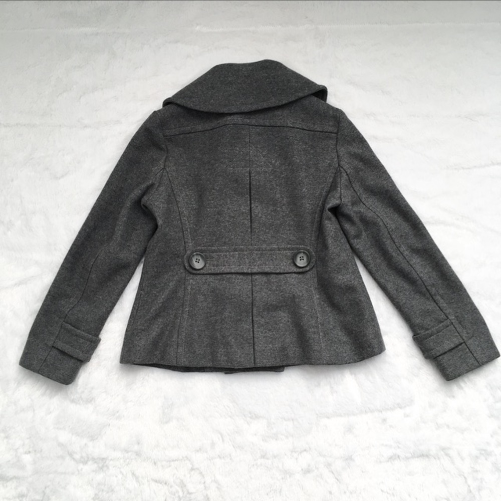 Like New Banana Republic Gray Pea Coat - Picture 2 of 8